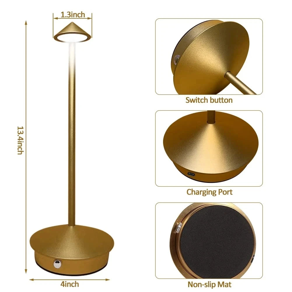 Rechargeable Cone LED Touch Lamp
